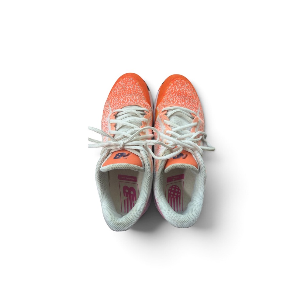 New Balance FuelCell Womens Running Shoes Orange Pink Knit Athletic Sneakers